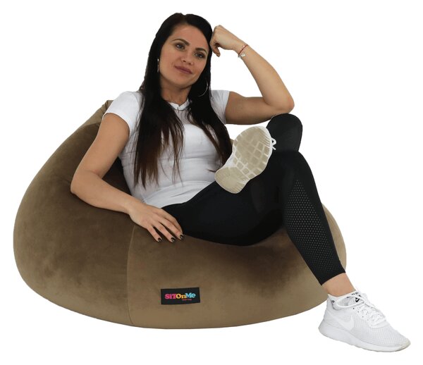 Babzsák, szürkésbarna TAUPE szövet, TRIKALO