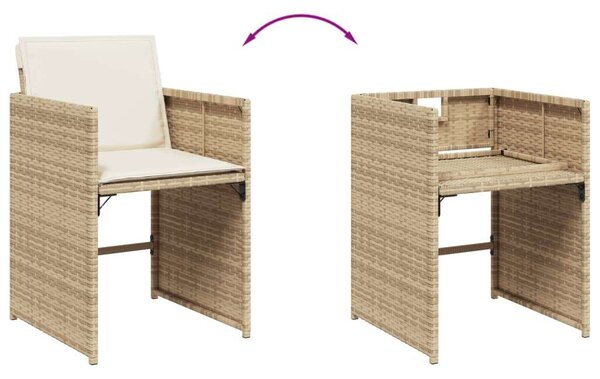 VidaXL - 13 Részes Kerti Étkezőgarnitúra - Bézs Polyrattan