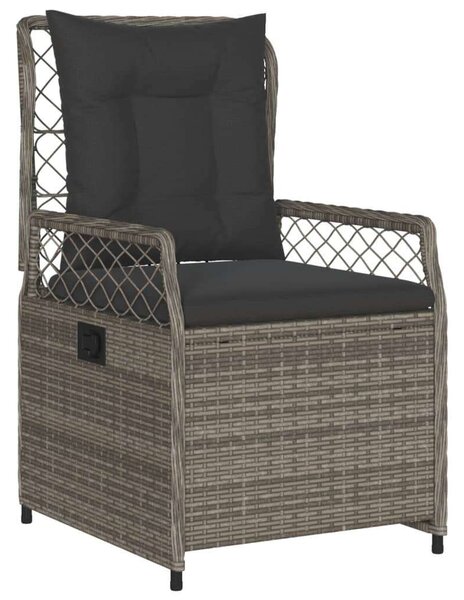 VidaXL 5 részes szürke polyrattan kerti étkezőgarnitúra párnával