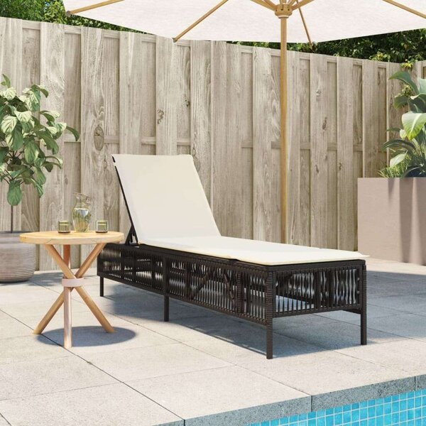 VidaXL Napozóágy - Barna Polyrattan - 198cm