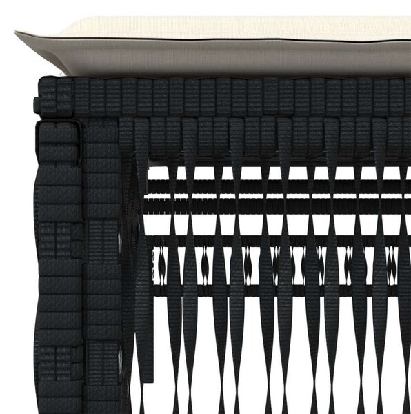 VidaXL Napozóágy - Fekete Polyrattan - 198cm