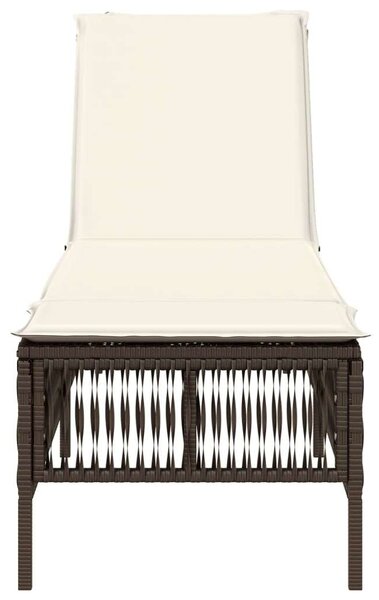 VidaXL Napozóágy - Barna Polyrattan - 198cm