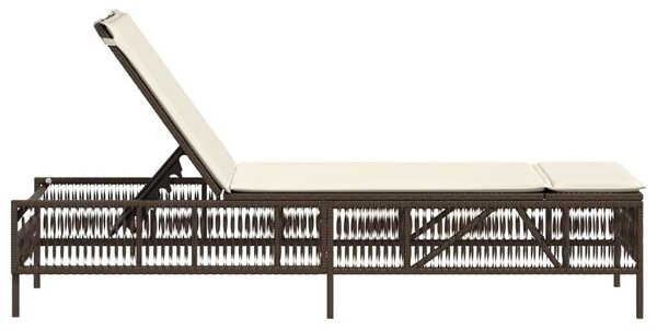 VidaXL Napozóágy - Barna Polyrattan - 198cm