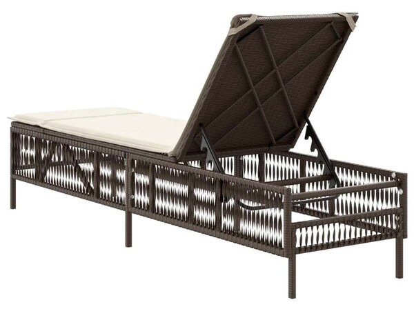 VidaXL Napozóágy - Barna Polyrattan - 198cm
