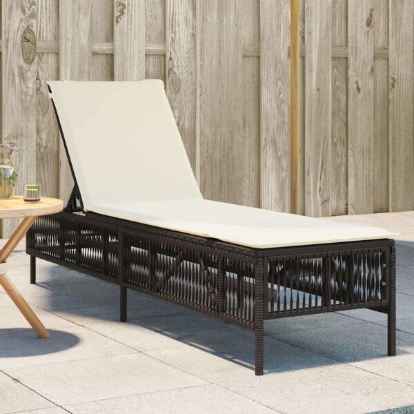 VidaXL Napozóágy - Barna Polyrattan - 198cm