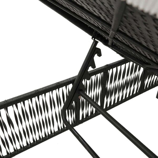 VidaXL Napozóágy - Fekete Polyrattan - 198cm