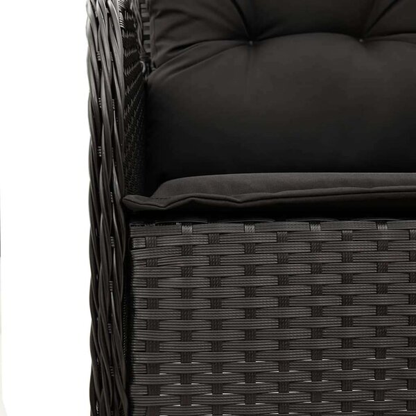 VidaXL Polyrattan Kerti Étkezőgarnitúra - 9 részes - Fekete