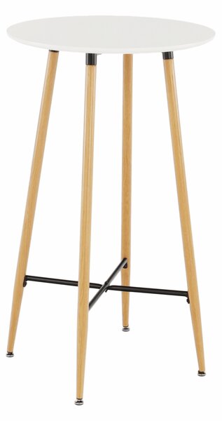 Bárasztal, fehér/tölgy, átmérő 60 cm, IMAM