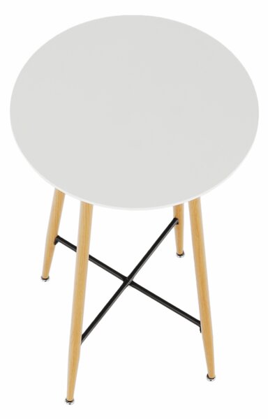 Bárasztal, fehér/tölgy, átmérő 60 cm, IMAM