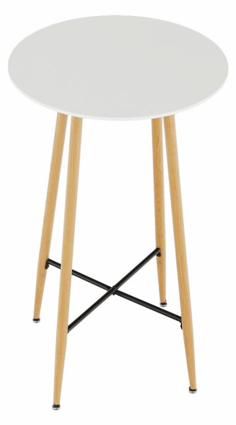 Bárasztal, fehér/tölgy, átmérő 60 cm, IMAM