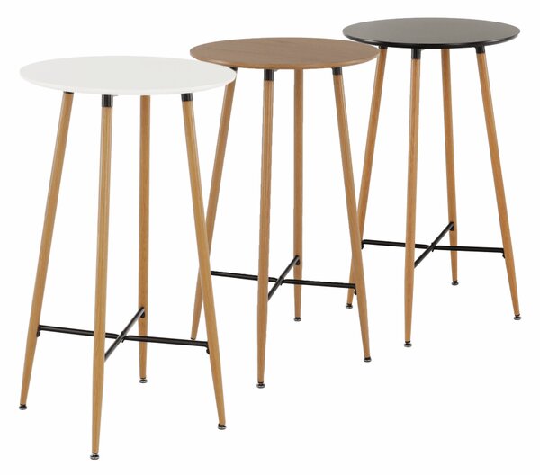 Bárasztal, fehér/tölgy, átmérő 60 cm, IMAM