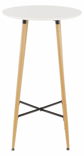 Bárasztal, fehér/tölgy, átmérő 60 cm, IMAM