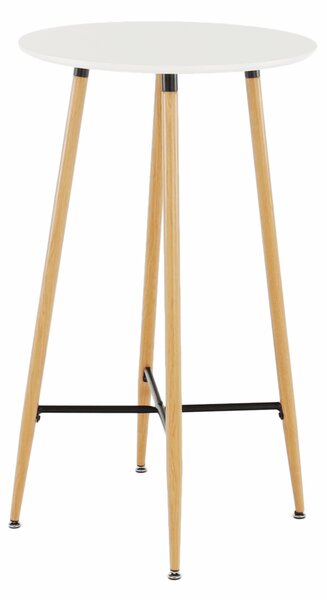 Bárasztal, fehér/tölgy, átmérő 60 cm, IMAM