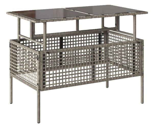 VidaXL 4 részes szürke polyrattan üveg kerti ülőgarnitúra párnákkal