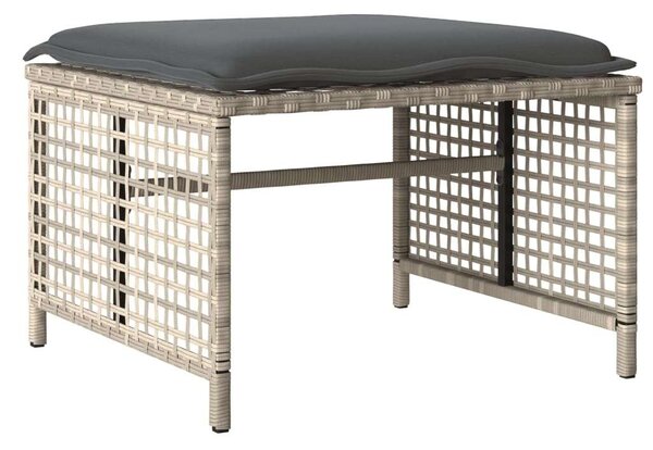 VidaXL 4 részes szürke polyrattan üveg kerti ülőgarnitúra párnákkal