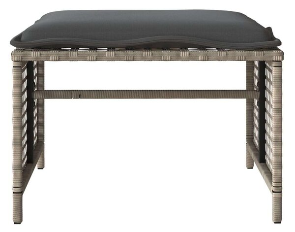 VidaXL 4 részes szürke polyrattan üveg kerti ülőgarnitúra párnákkal