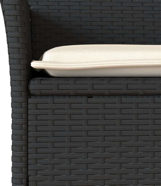 VidaXL Kerti Étkezőgarnitúra - 7 részes - Fekete Polyrattan