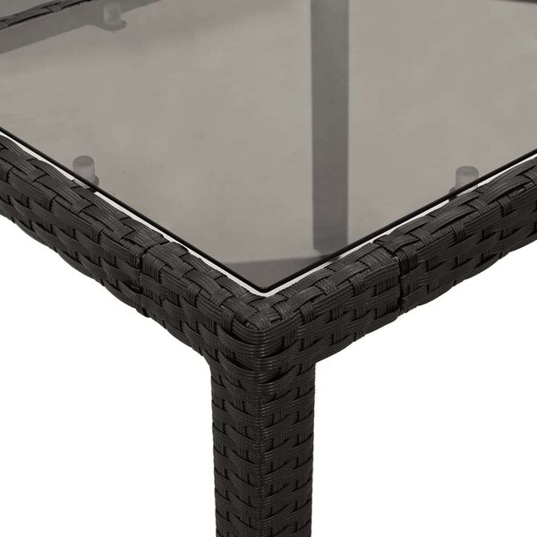 VidaXL Kerti Étkezőgarnitúra - 7 részes - Fekete Polyrattan