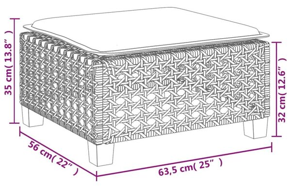 VidaXL Polyrattan Kerti Ülőgarnitúra - 8 részes - Fekete