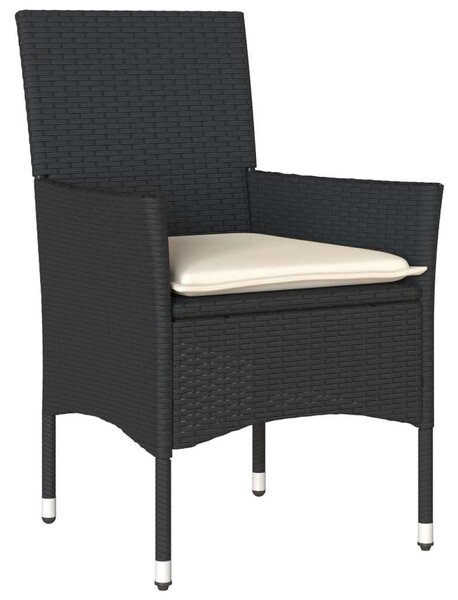 Polyrattan Kerti Étkezőgarnitúra - 7 részes - Fekete