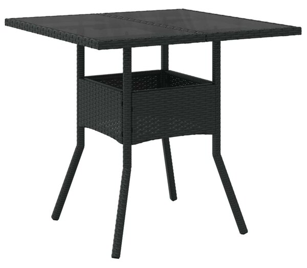 VidaXL Polyrattan Kerti Étkezőgarnitúra - 5 részes - Fekete