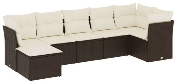 VidaXL Polyrattan Kerti Ülőgarnitúra - 7 részes - Barna