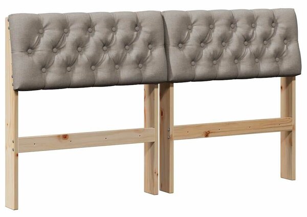 VidaXL Kárpitozott fejtámla Tópszínű 140 cm Tömör fenyőfa