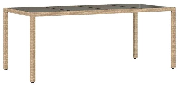 VidaXL Polyrattan Kerti Asztal - Bézs - 190x90 cm