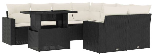 VidaXL Polyrattan Kerti Ülőgarnitúra - 9 részes - Fekete