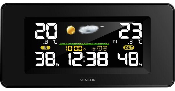Sencor SWS 5270 Meteorológiai állomás vezeték nélküli érzékelővel, fekete