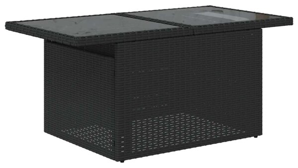 VidaXL 11 részes fekete polyrattan kerti ülőgarnitúra párnákkal