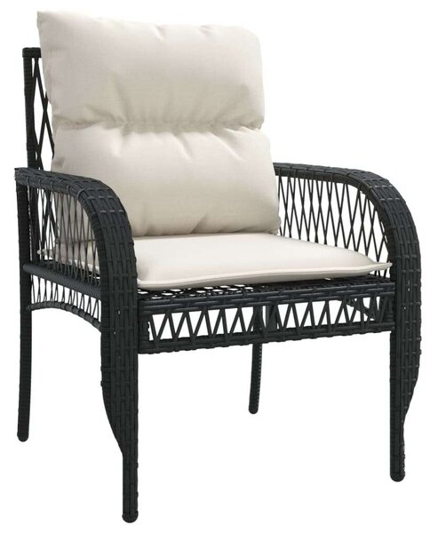 VidaXL Polyrattan Kerti Ülőgarnitúra - 4 részes, Fekete