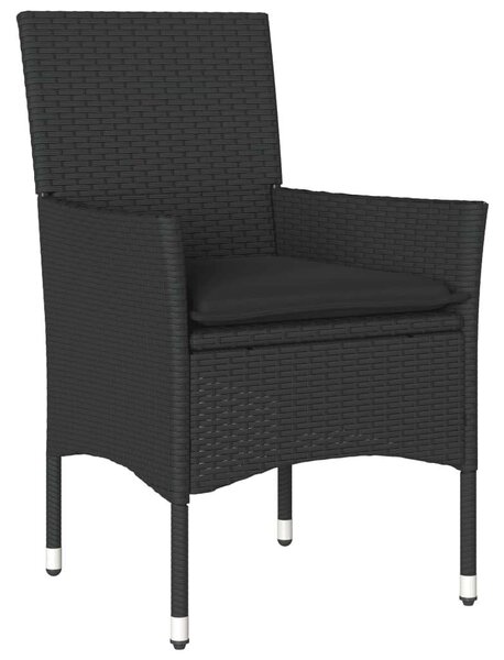 VidaXL Polyrattan Kerti Étkezőgarnitúra - 7 részes - Fekete