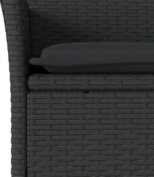 VidaXL Polyrattan Kerti Étkezőgarnitúra - 7 részes - Fekete