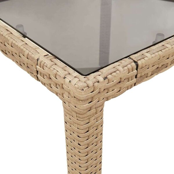 VidaXL - Polyrattan Kerti Étkezőgarnitúra - 9 részes - Bézs