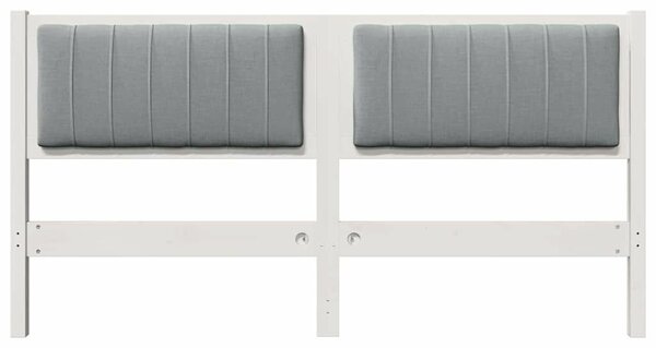 VidaXL Kárpitozott fejtámla fejtámlával Fehér 160 cm Tömör fenyőfa