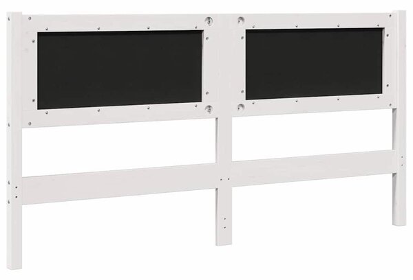 VidaXL Kárpitozott fejtámla fejtámlával Fehér 160 cm Tömör fenyőfa