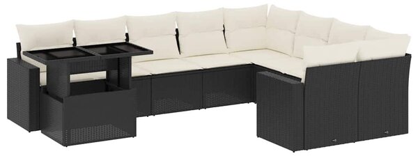 VidaXL Polyrattan Kerti Ülőgarnitúra - 10 részes - Fekete