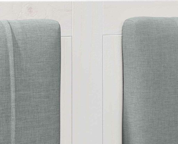 VidaXL Kárpitozott fejtámla fejtámlával Fehér 160 cm Tömör fenyőfa