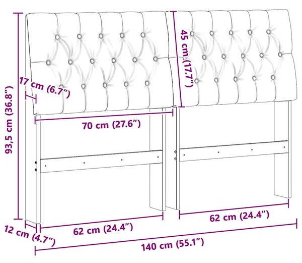 VidaXL Kárpitozott fejtámla Sötétszürke 140 cm Tömör fenyőfa
