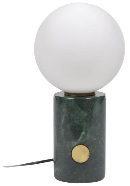 Matt fehér üveg asztali lámpa Kave Home Lonela márványtalppal