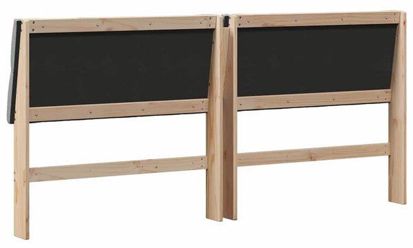 VidaXL Kárpitozott fejtámla Világosszürke 200 cm Tömör fenyőfa