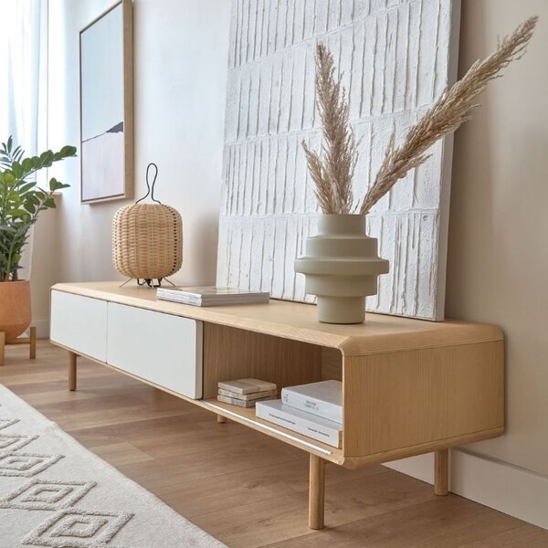 Ash TV asztal Kave Home Anielle 180 x 42 cm