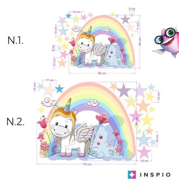INSPIO - átragasztható textil matrica - Falmatrica - Az én egyszarvúm