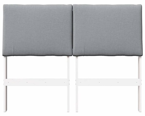 VidaXL Kárpitozott fejtámla Világosszürke 135 cm Tömör fenyőfa