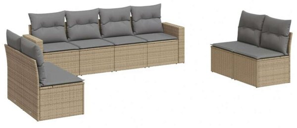 VidaXL Polyrattan Kerti Ülőgarnitúra - Bézs - 8 részes