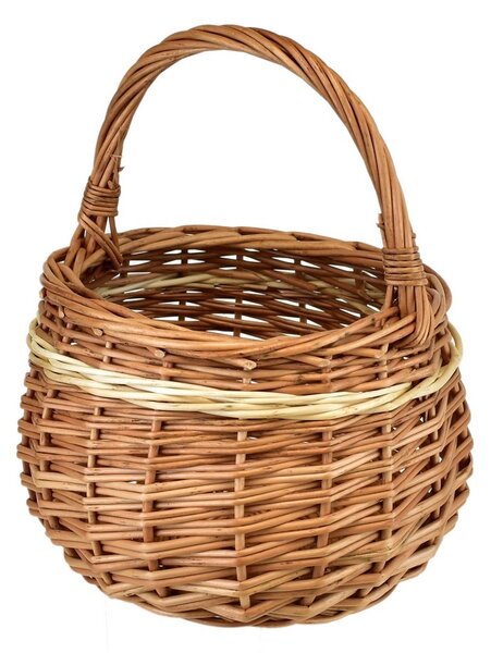 Bolerko fonott gyümölcskosár csíkkal, átmérő 17 cm