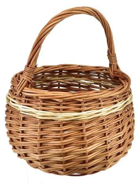 Bolerko fonott gyümölcskosár csíkkal, átmérő 17 cm