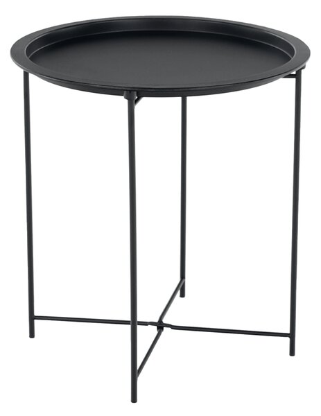 Kisasztal levehető tálcával, fekete, RENDER