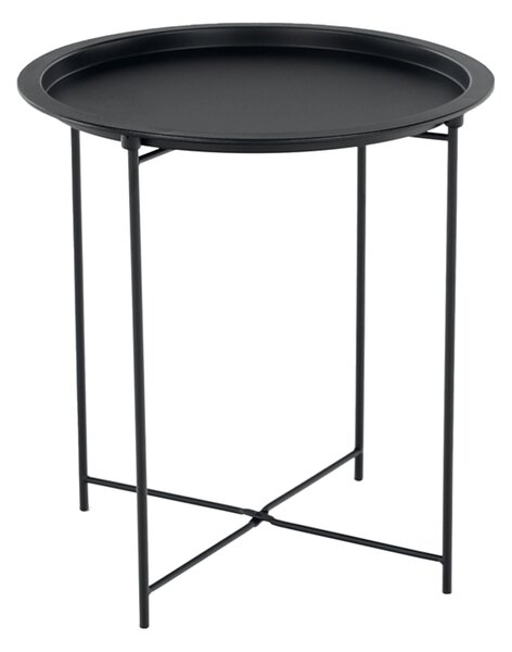 Kisasztal levehető tálcával, fekete, RENDER